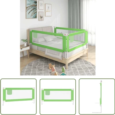 Afbeelding van vidaXL Bedhekje peuter 190x25 cm stof groen