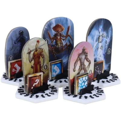Afbeelding van 10 pcs. value pack Feldherr Dial Bases compatible with Gloomhaven + Frosthaven Gloomhaven: Jaws of the Lion multicolor, Kleur:White Black