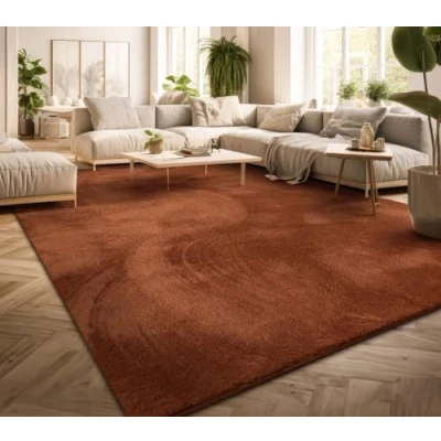 Afbeelding van Vloerkleed Woonkamer Laagpolig Eenkleurig Modern Design Wasbaar Geel Gold, Kleur: Zilver, Maat:80 cm Rund