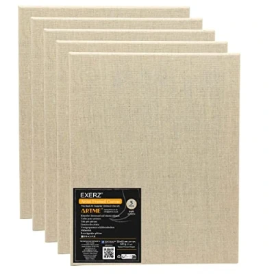 Afbeelding van EXERZ 30x40cm linnen ingelijst canvas 5st voorgerekt Ca. A3 320gsm/ Triple Primed/Acid Free/Medium Grain/Unbleached Pure Linen Oil &amp; Acryl Painting (30x40cm 5st)