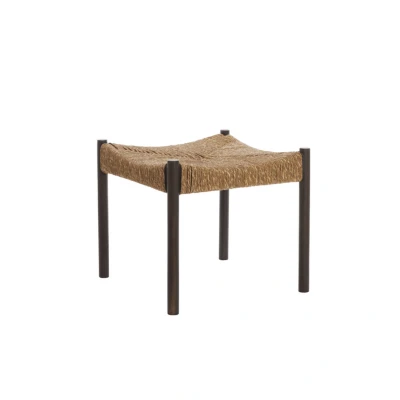 Afbeelding van Light &amp; Living Delis kruk 44x44x40 cm Hout donker bruin + zeegras