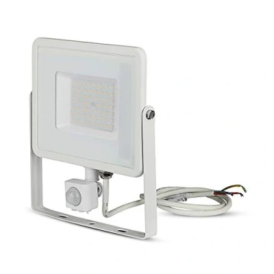 Afbeelding van VT 50 S 50W SMD PIR SENSOR FLOODLIGHT WITH SAMSUNG CHIP COLORCODE:6400K WHITE BODY GLASS