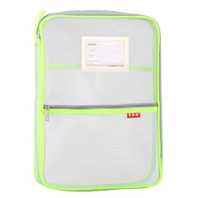 Afbeelding van Mesh Document Bag Nylon File Zip Travel A4 Student Huiswerk Kantoorbenodigdheden Groen