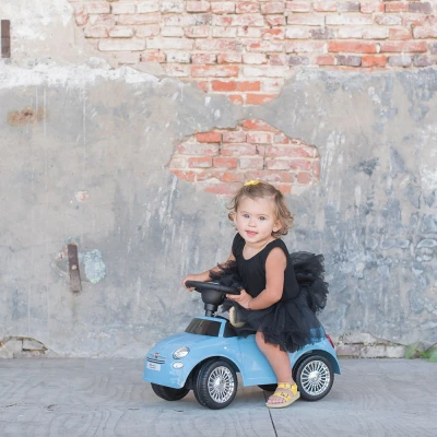 Afbeelding van Bandits &amp; Angels loopauto Fiat 500 blauw 1 jaar jongens