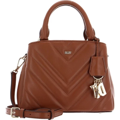 Afbeelding van DKNY Leren Schoudertas Paige Lamb Satchel Caramel Lichtbruin