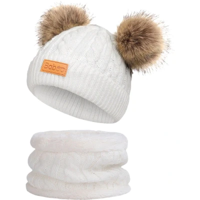 Afbeelding van Baboo Baby Muts &amp; Sjaal Kleding Jongens en Meisjes Winter Kinderkleding Beanie Kind 0 tot 6 Jaar Onesize Wit