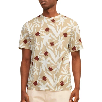 Afbeelding van Jack &amp; Jones Rundhals Tshirt print, Heren, Maat: Large, Fields of rye