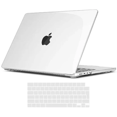 Afbeelding van TECOOL Case Hoes voor MacBook PRO 14 inch 2023 2021 A2992 A2918 A2779 A2442 met M3 M2 M1 Pro/Max, Slim Plastic Harde Koffer Bescherming Transparant Hardcase en EU Toetsenbord Cover, kristalhelder