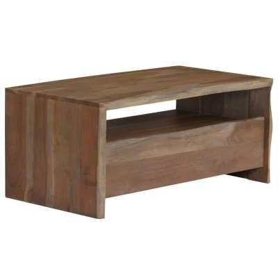 Afbeelding van Salontafel met natuurlijke rand 90x50x40 cm acaciahout grijs