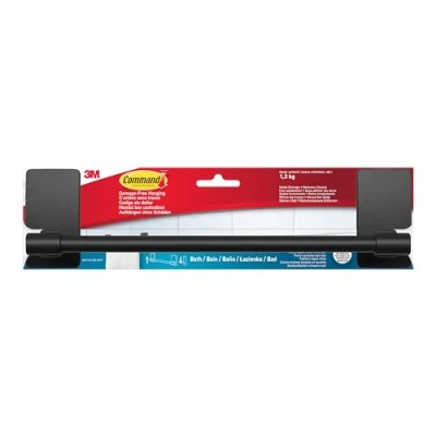 Afbeelding van Command Badhanddoekstang, matzwart, 1 handdoekstang + 4 waterbestendige strips, schadevrij ophangen voor handdoeken, belastbaar tot 1,3 kg
