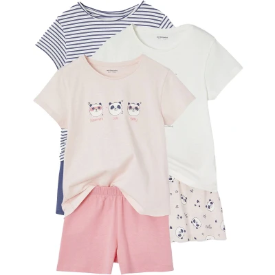Afbeelding van Vertbaudet Set van 3 panda pyjamabroeken voor meisjes