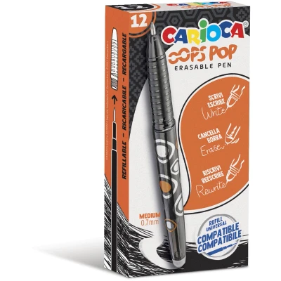 Afbeelding van Carioca gelroller Oops Pop, medium, uitwisbaar, doos van 12 stuks, zwart