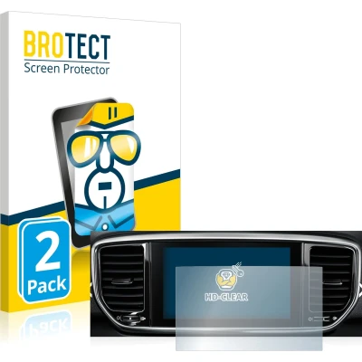 Afbeelding van BROTECT Screenprotector voor Kia Sportage QLPE 2020 Infotainment System 8&quot; Folie Beschermfolie transparant (2 Stuks)