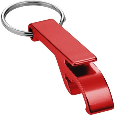 Afbeelding van 4x rode relatiegeschenk flesopener sleutelhanger rood Sleutelhangers