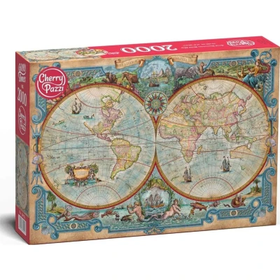 Afbeelding van Great Discoveries World Map Puzzel 2000 Stukjes