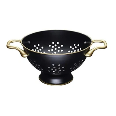 Afbeelding van MasterClass MCBRSCOL roestvrij stalen vergiet, mat zwart/messing effect,25 cm
