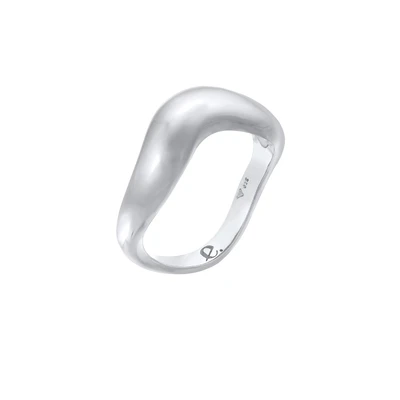 Afbeelding van Elli WAVE LOOK Ring, Dames, Maat: 54, Silber