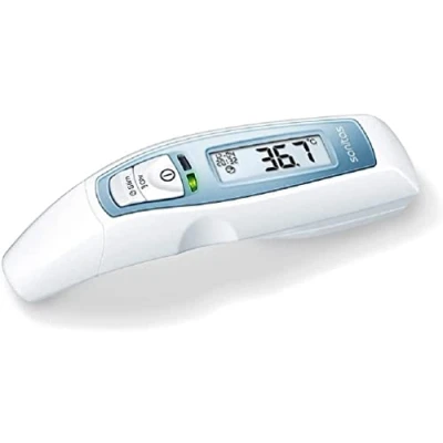 Afbeelding van Sanitas SFT 65 Thermometer lichaam Digitaal Koortsthermometer Koortssignaal 10 Gebruikers geheugenplaatsen Hygiënisch Meet vloeistoffen en objecten Incl. batterijen 2 Jaar garantie Wit