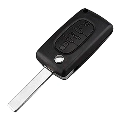 Afbeelding van OcioDual CE0536 Kofferbak met 3 toetsen, HU83 sleutels, behuizing van afstandsbediening, autosleutel, compatibel Peugeot 206 207 306 307 308 407 607 806, Citroen C2 C3 C4 C5 C6, Auto Key Case