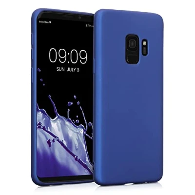 Afbeelding van kwmobile telefoonhoesje compatibel met Samsung Galaxy S9 hoesje Zachte case voor smartphone Back cover in metallic blauw