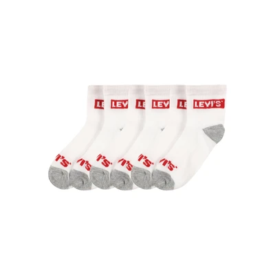 Afbeelding van Levi&#039;s Unisex Kid&#039;s Lhn Box Tab Mid Cut 6pk Bl0268 kousen, Wit, 11