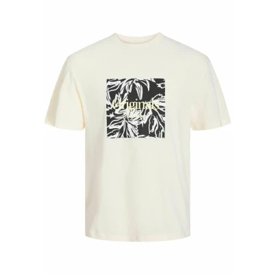 Afbeelding van Jack &amp; Jones Jorlafayette Branding TEE CREW NEC Tshirt print, Heren, Maat: Medium, Buttercream