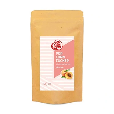 Afbeelding van Popcornsuiker, perzik, 200 g, suikeraroma, perfect geschikt voor suikerspin en popcorn het bereiden van thuis, zoet premium suikeraroma