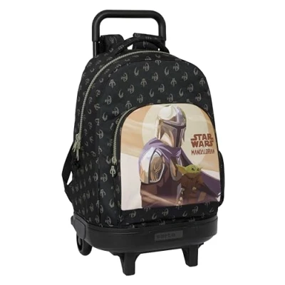 Afbeelding van Schoolrugzak met Wielen the Mandalorian This is way Zwart 33 X 45 22 cm