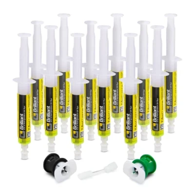 Afbeelding van Errecom Brilliant 12 x 7,5 ml, UV Refrigerant Leak Detector Dye for Vehicle A/C Systems, includes R134a and R1234yf Adapters