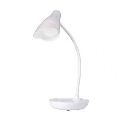 Afbeelding van Unilux Ukky Draadloze led bureaulamp, 3 AAA batterijen, met USB opladen en touch dimmer, wit