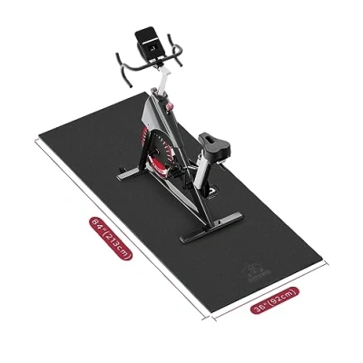 Afbeelding van HAPBEAR Vloerbeschermingsmat voor sportapparatuur Fitnessapparatuur Hoge dichtheid PVC, 213 x 92 cm 6 mm dikte, vloermat onder loopband, crosstrainer, Peloton