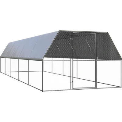 Afbeelding van vidaXL Buitenhok voor kippen 3x10x2 m gegalvaniseerd staal