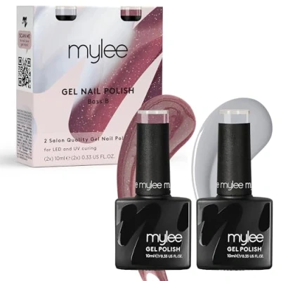 Afbeelding van Mylee Gel Nagellak Set 2x10ml [Boss B] The Corpcore Collection UV/LED Soak Off Nail Art, Langdurig, Manicure en Pedicure, Professioneel, Salon &amp; Thuisgebruik [Herfst/Winter 2024]