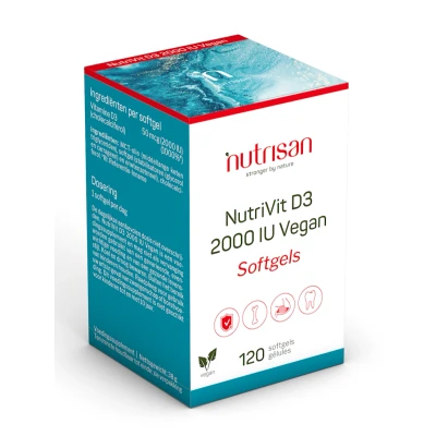 Afbeelding van Nutrisan NutriVit D3 2000IU Vegan Softgels 120SG