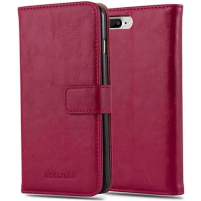 Afbeelding van Cadorabo Hoesje geschikt voor Apple iPhone 7 PLUS / 7S 8 in WIJN ROOD Beschermhoes met magnetische sluiting, standfunctie en kaartvakje Book Case Cover Etui