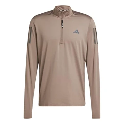 Afbeelding van adidas Heren Own the Run Half Zip Jacket, trace brown, L