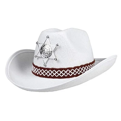 Afbeelding van Boland Kinderhoed Sheriff Wit 55 Kinderen Jongens en meisjes Cowboy Indiaan