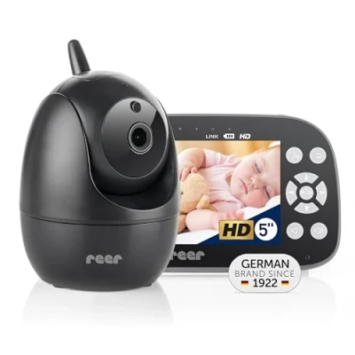 Afbeelding van reer BabyCam Pro HD Move Digitale video babyfoon met FHSS technologie, groot 5 inch scherm, 300 m bereik, zwenk en kantelbare camera nachtzicht 4 voudige zoom