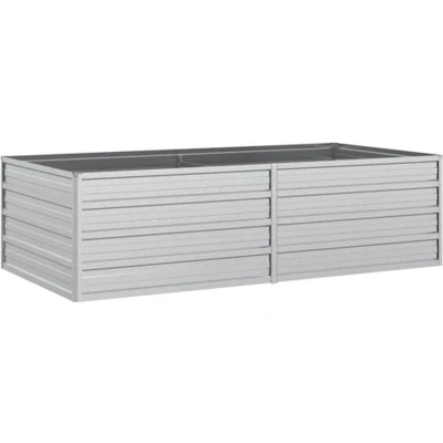 Afbeelding van vidaXL Plantenbak verhoogd 160x80x45 cm gegalvaniseerd staal zilver
