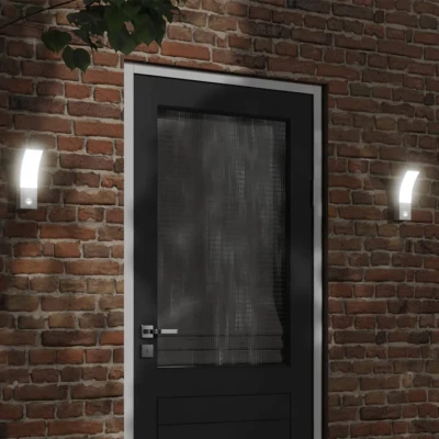 Afbeelding van Buitenwandlamp LED met sensors gegoten aluminium wit