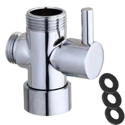 Afbeelding van Klep Omleider Driewegklep Schakelaar Voor Douche Badkamerkraan Adapter Ventiel Omsteller Toiletten Badkamer Keuken Handdouchekop Vaste Sproeikop, Reserveonderdeel Universele Douchesysteem