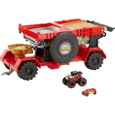 Afbeelding van Hot Wheels Monstertruck Naar beneden racen &amp; gaan baanset, inclusief en Auto, jongensspeelgoed leeftijd 3 tot 8, GFR15