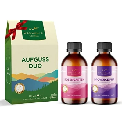 Afbeelding van sauna infusie met natuurlijke etherische oliën saunaolie saunageur (Warm Woud Duett 2 x 100 ml)..