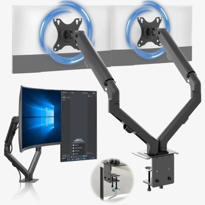 Afbeelding van ACROPAQ Monitor arm Voor 2 scherm, Veersteun, 17 tot 27 inch AM4524B