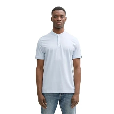 Afbeelding van TOM Tailor Denim Tshirt basic, Heren, Maat: XL, Light blue grey white two tone