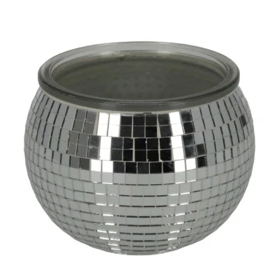 Afbeelding van JENS Living Theelichthouder disco 10 x 7,7 cm Glas Zilver