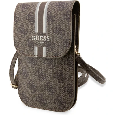 Afbeelding van Guess 4G Printed Stripe Heuptas (Scherm tot 7 Inch) Bruin