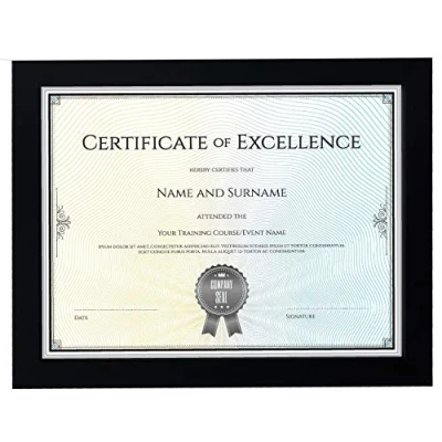 Afbeelding van BD ART A4, 21 x 30 cm document, certificaat, MDF fotolijst met passe partout 13 18 cm, zwart
