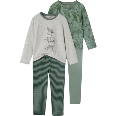 Afbeelding van Vertbaudet Set van 2 &quot;jungle&quot; pyjama&#039;s jongens