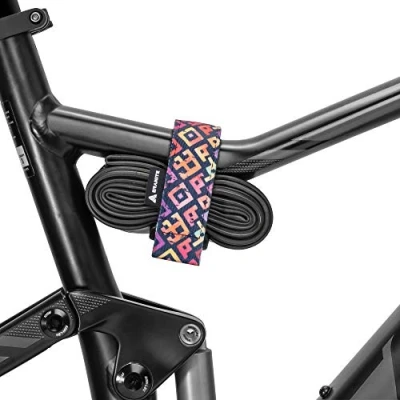 Afbeelding van Graniet Rockband + MTB frame draagriem voor slangen en fietsgereedschapsset, fietsopbergoplossing het bevestigen van extra uitrusting aan mountainbike (vierkant tegelpatroon)